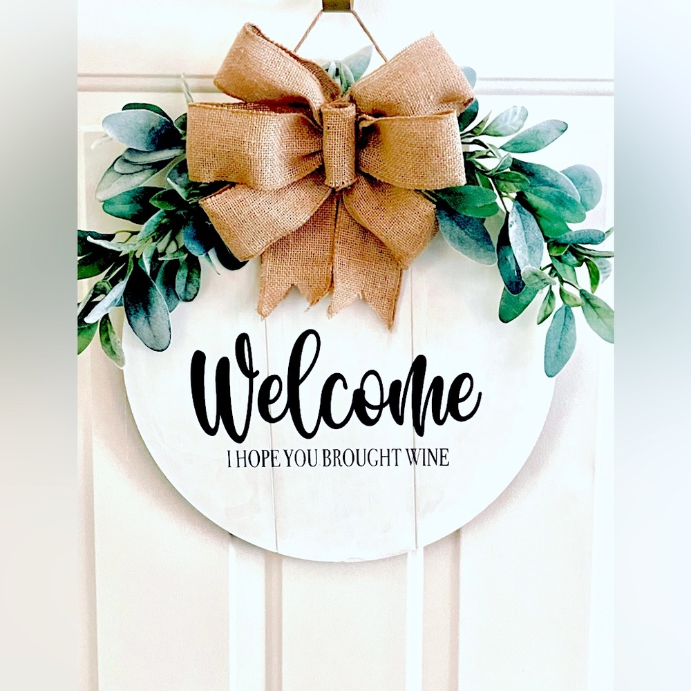 Handmade welcome door hanger